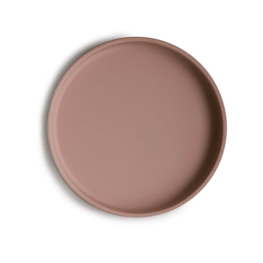 prato em silicone com ventosa para a alimentação de bebés e crianças na cor cloudy mauve da marca mushie